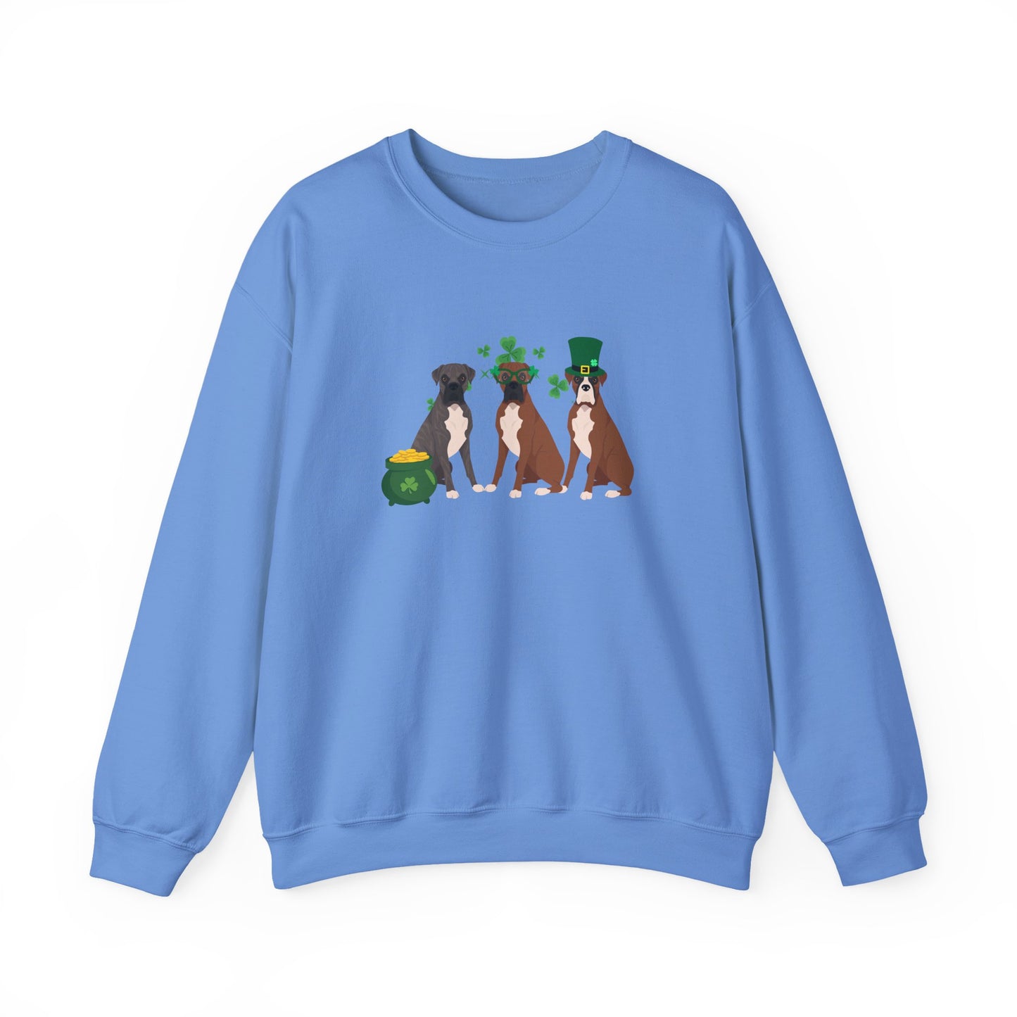 Boxer Dog St Patricks Day Unisex Heavy Blend Crewneck Sweatshirt, St Pattys day, Cute Dog Mom Gift
