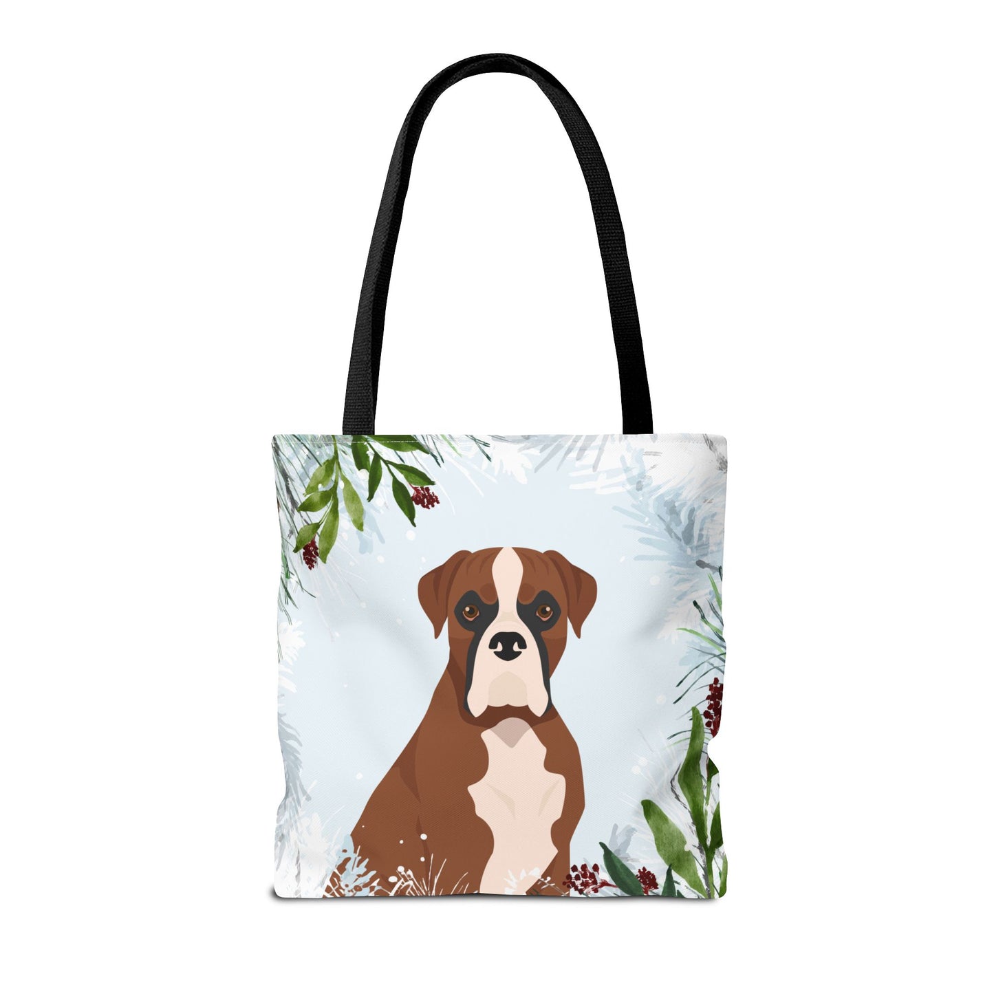 Boxer Dog Christmas Holiday Tote Bag 16x16