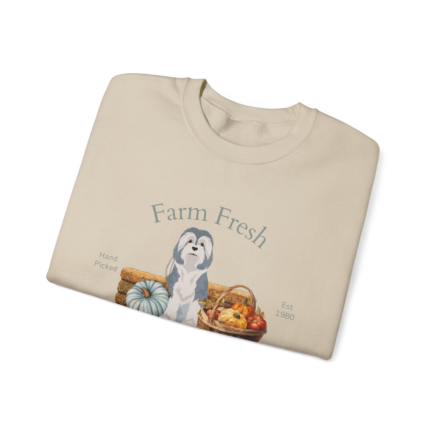 Lowchen Dog Fall Farm Fresh Unisex Heavy Blend Crewneck Sweatshirt