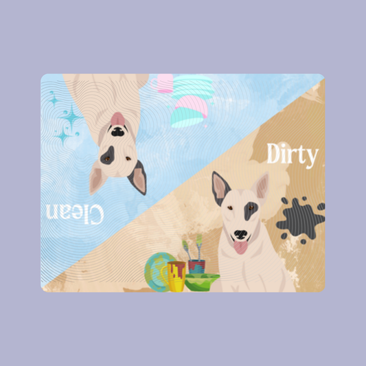 Bull Terrier Dog Clean & Dirty Fridge Magnet Set 3 Pack