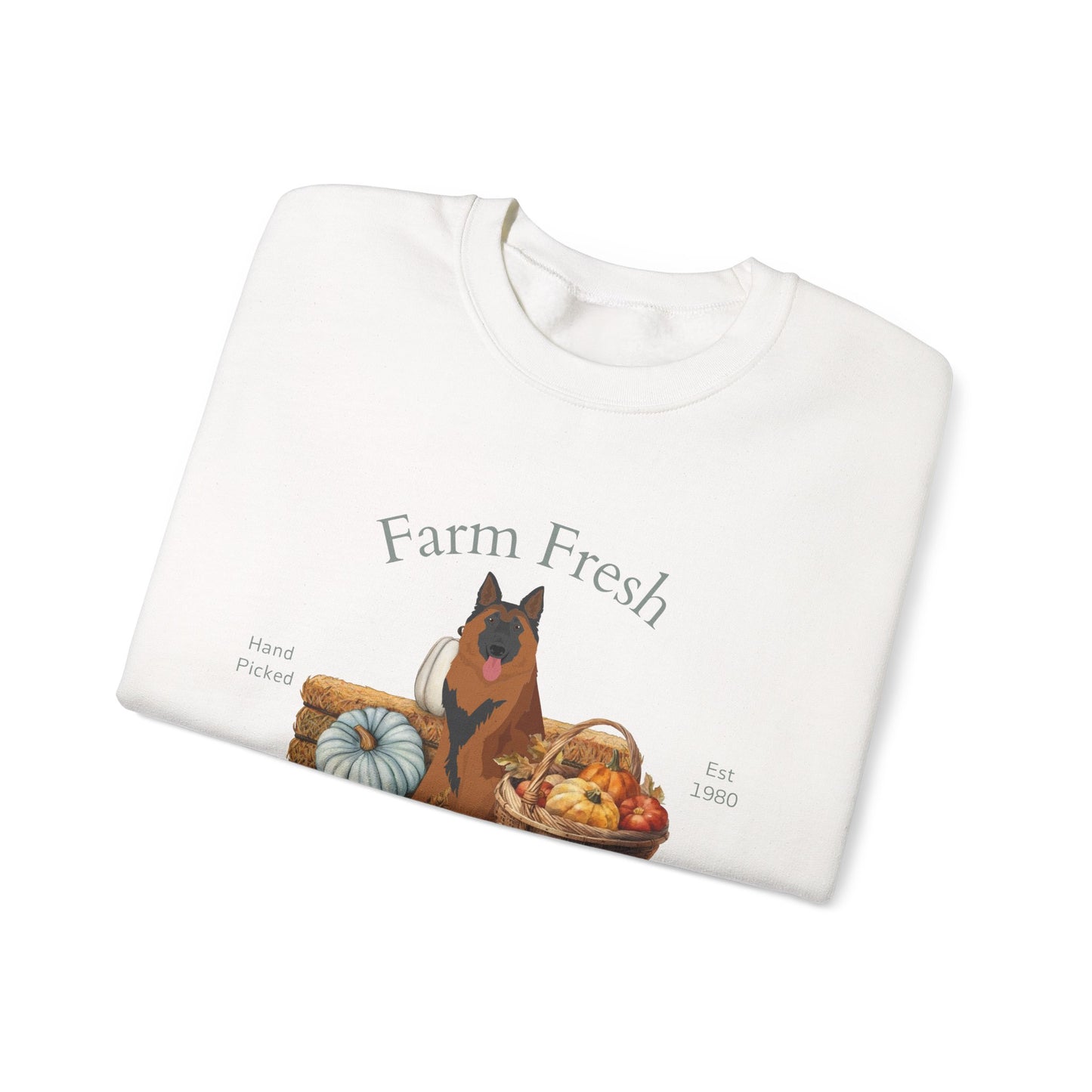 Belgian Tervuren Dog Fall Farm Fresh Unisex Heavy Blend Crewneck Sweatshirt