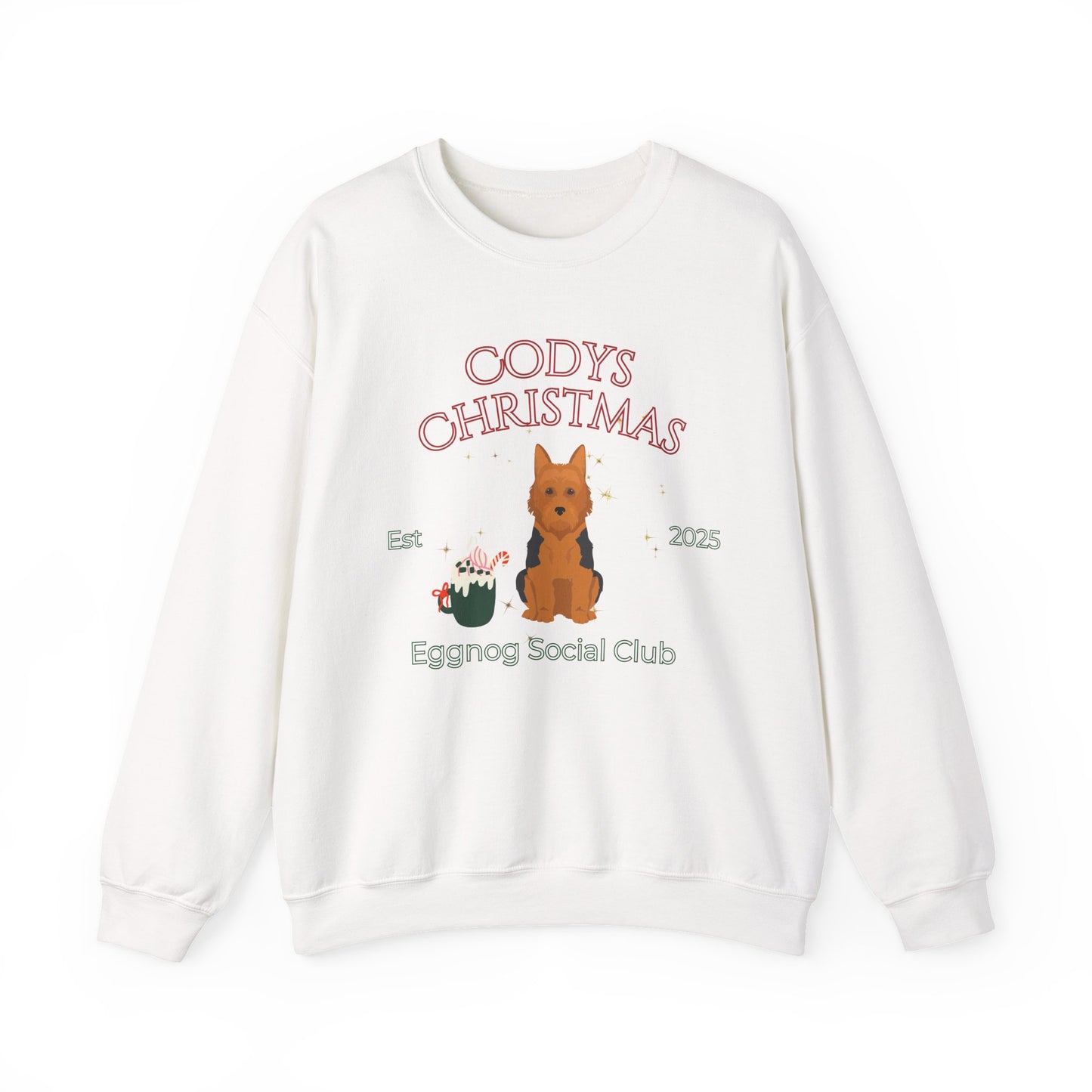 Australian Terrier Dog Dog Christmas Social Club Unisex Heavy Blend Crewneck Sweatshirt Custom Name