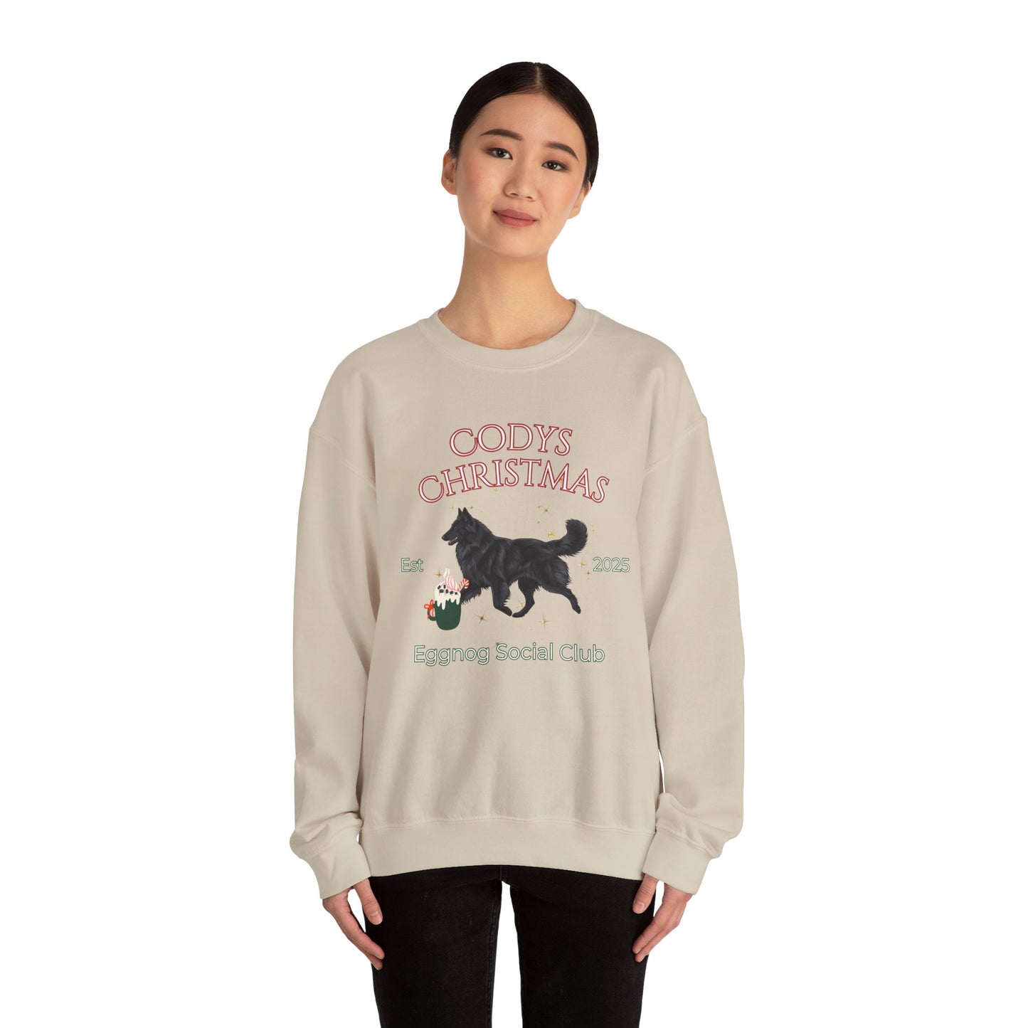 Belgian Sheepdog Dog Christmas Social Club Unisex Heavy Blend Crewneck Sweatshirt Custom Name