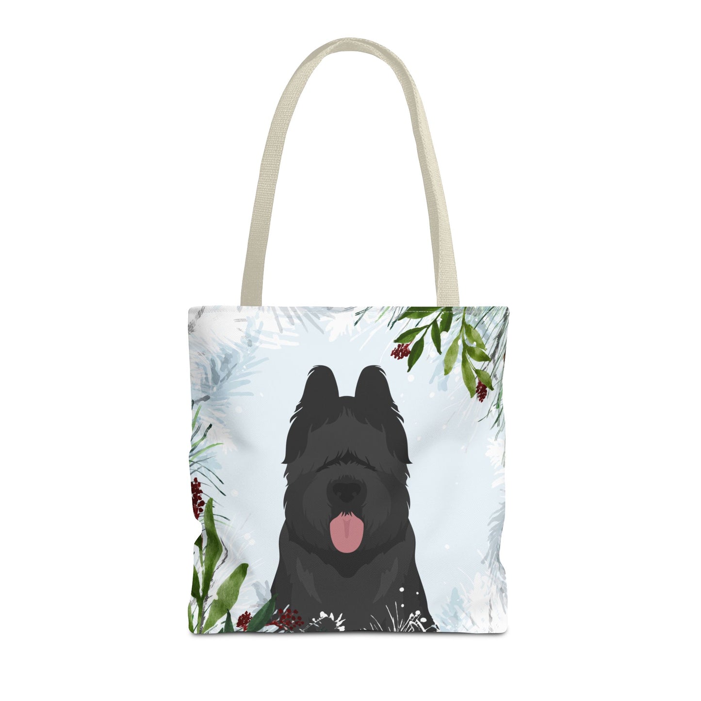 Briard Dog Christmas Holiday Tote Bag 16x16