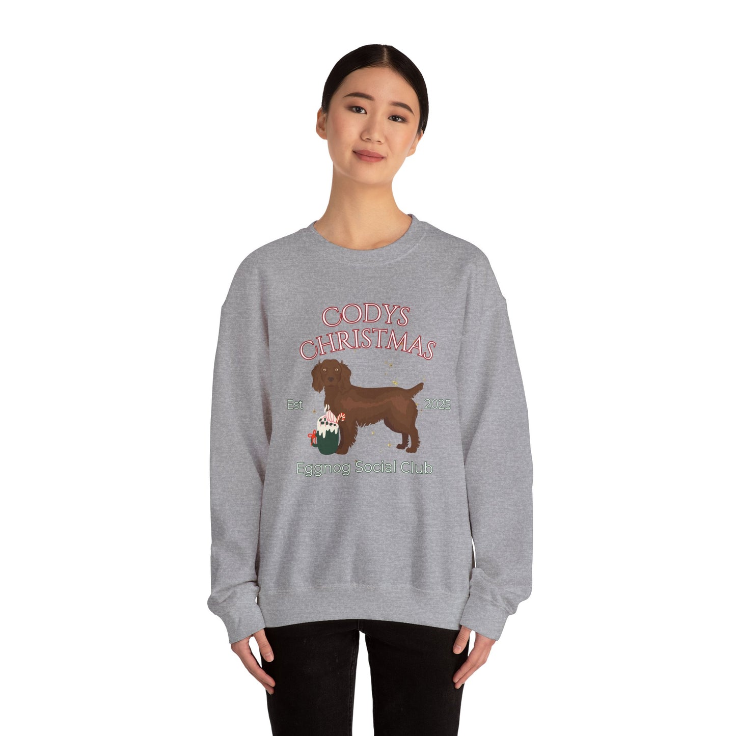 Boykin Spaniel Dog Christmas Social Club Unisex Heavy Blend Crewneck Sweatshirt Custom Name