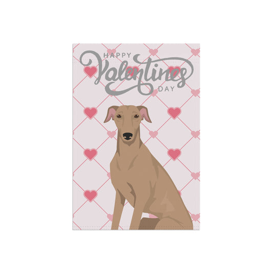 Greyhound Dog Valentines Day Garden Flag