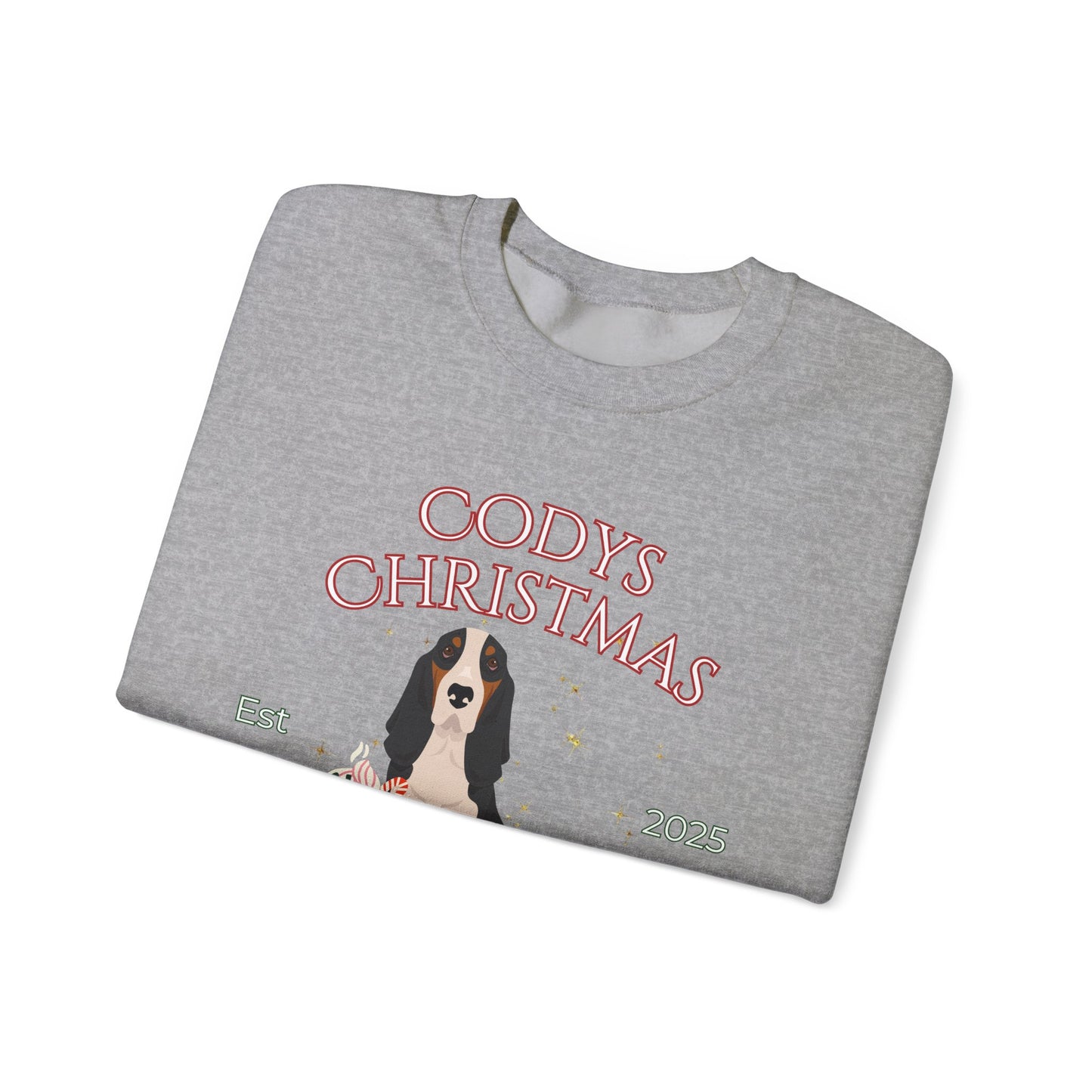 Basset Hound Dog Christmas Social Club Unisex Heavy Blend Crewneck Sweatshirt Custom Name