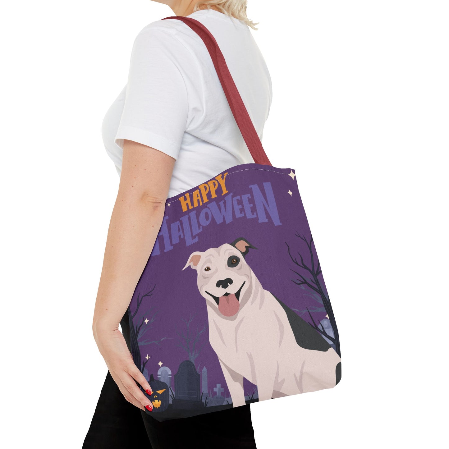 Pit Bull Dog Happy Halloween Tote Bag 16x16