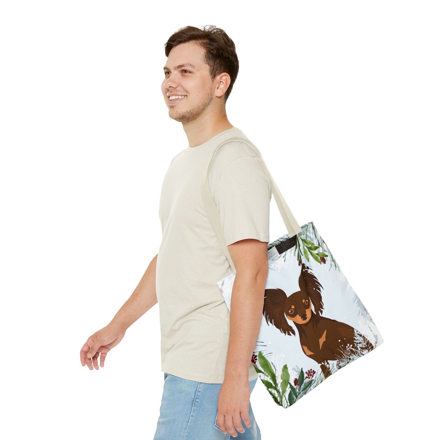 Russian Toy Terrier Dog Christmas Holiday Tote Bag 16x16