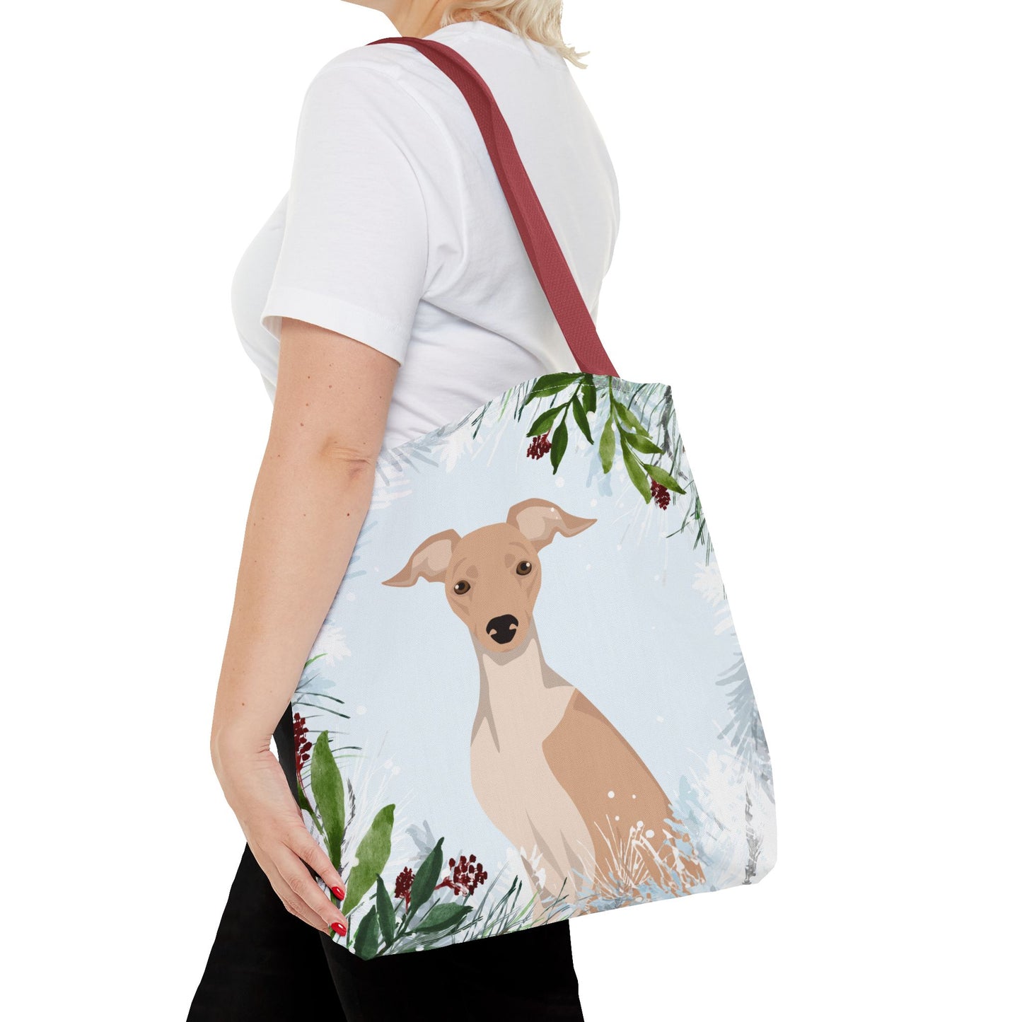 Italian Greyhound Dog Christmas Holiday Tote Bag 16x16