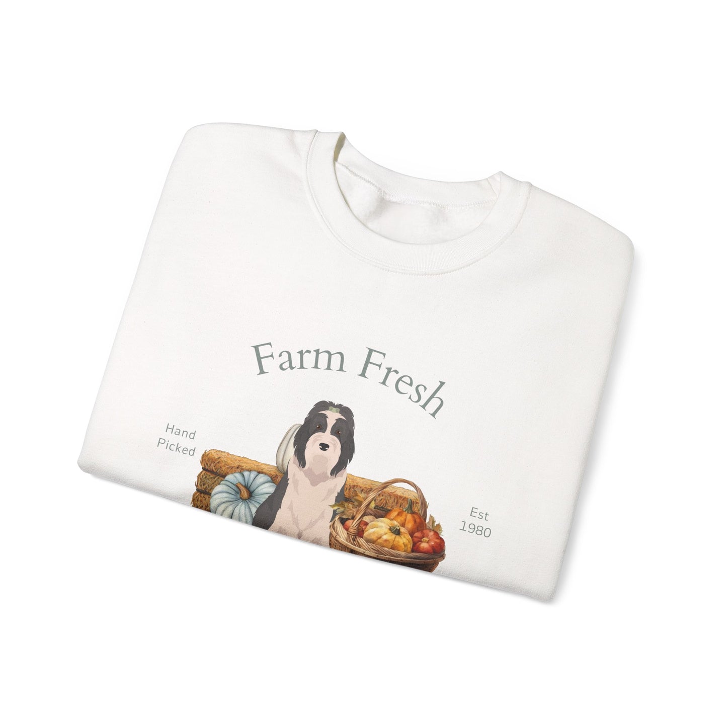 Bearded Collie Dog Fall Farm Fresh Unisex Heavy Blend Crewneck Sweatshirt