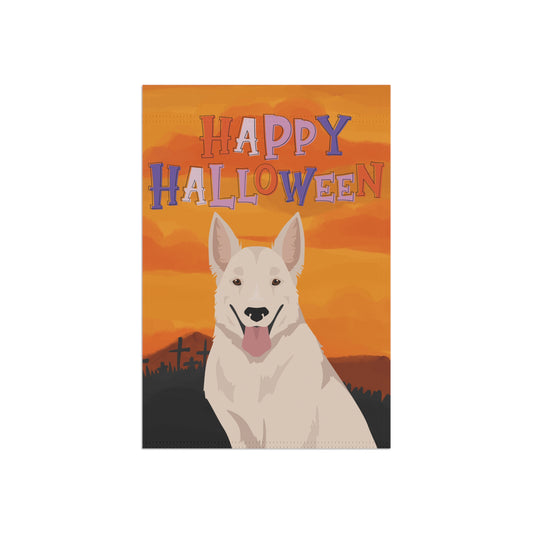 White Swiss Shepherd Dog Dog Halloween Garden Flag