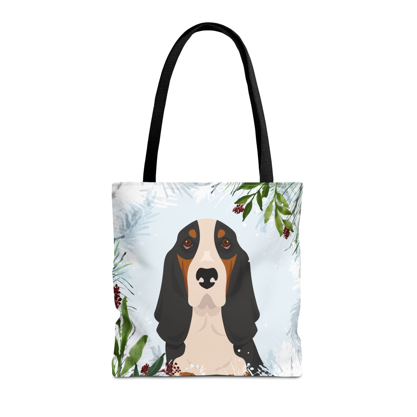 Basset Hound Dog Christmas Holiday Tote Bag 16x16