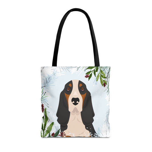 Basset Hound Dog Christmas Holiday Tote Bag 16x16