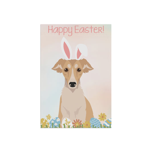 Silken Windhound Dog Happy Easter Garden Flag