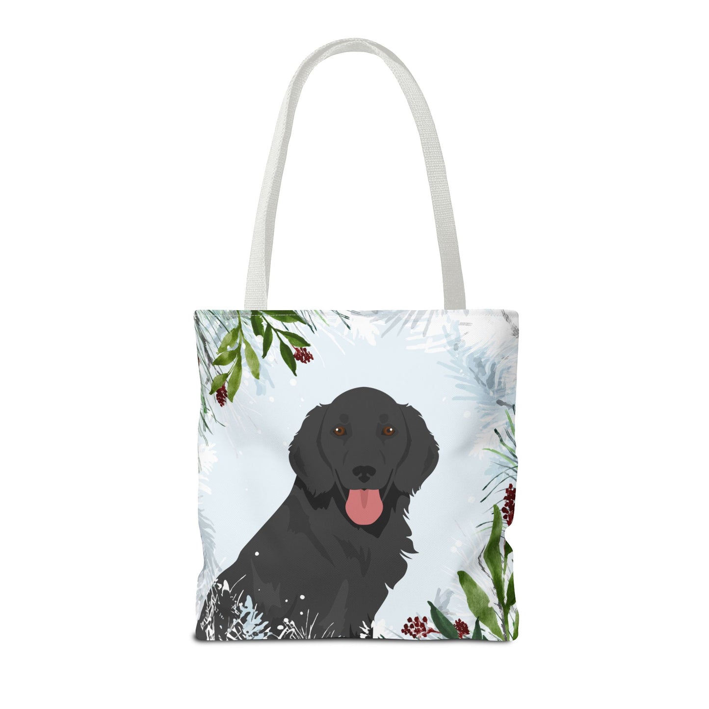 Flat Coated Retriever Dog Christmas Holiday Tote Bag 16x16