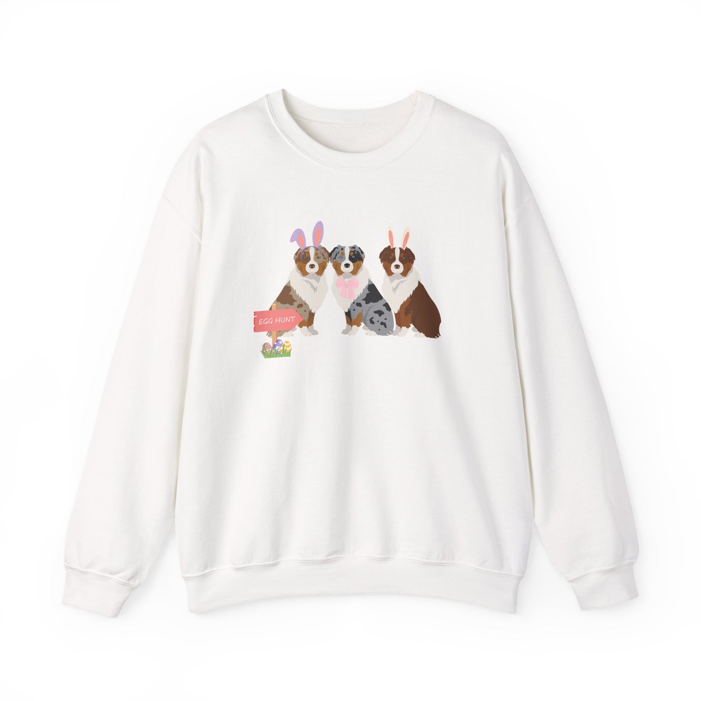 Australian Shepherd Dog Easter Unisex Heavy Blend Crewneck Sweatshirt, Easter, Cute Dog Mom Gift