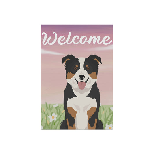Border Collie Dog Welcome Garden Flag