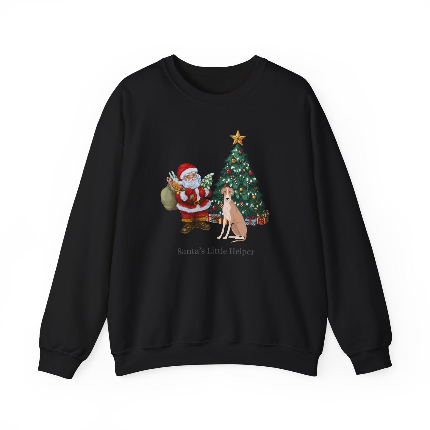 Greyhound Dog Santa's Little Helper Unisex Heavy Blend Crewneck Sweatshirt