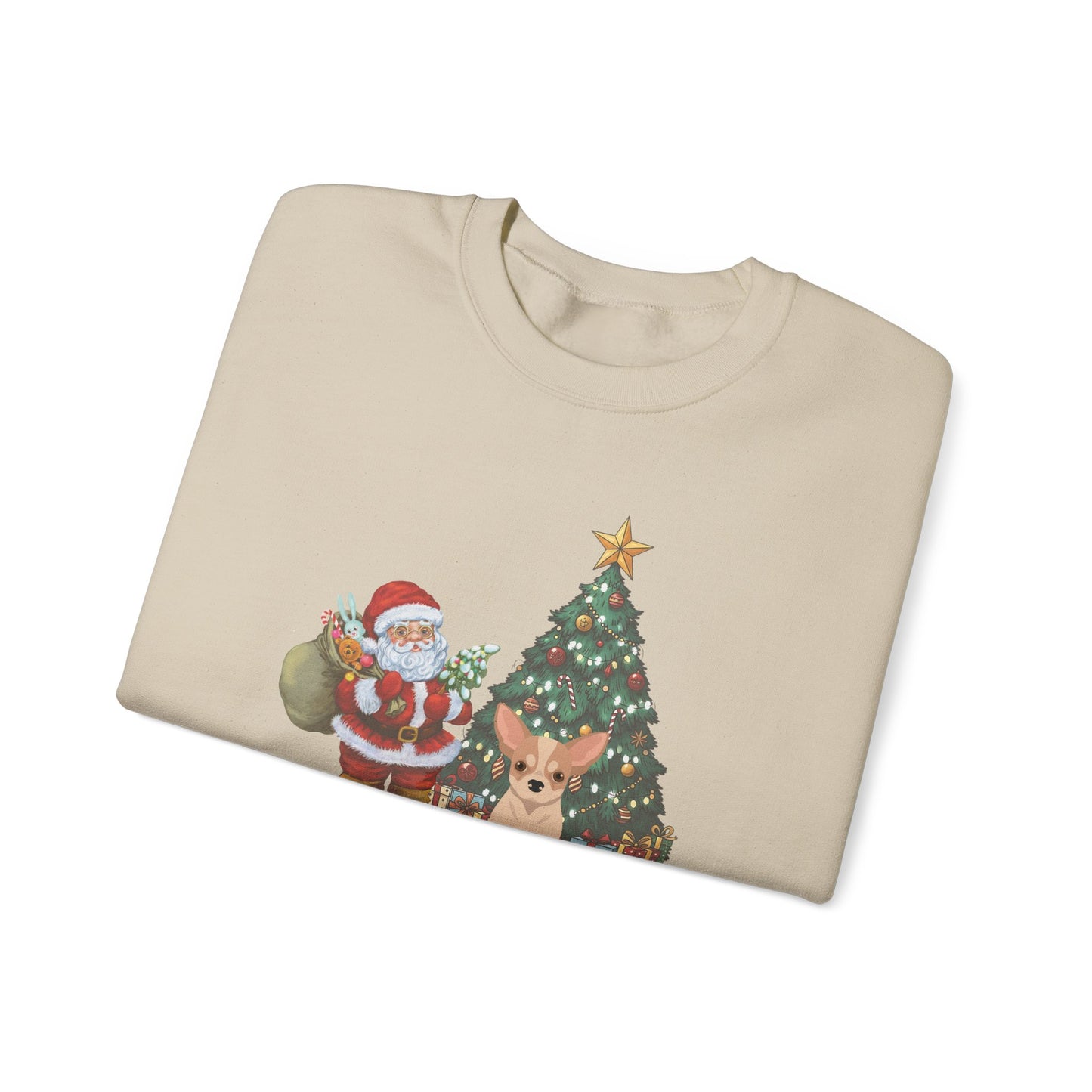 Chihuahua Dog Santa's Little Helper Unisex Heavy Blend Crewneck Sweatshirt
