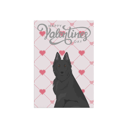 Belgian Sheepdog Dog Valentines Day Garden Flag