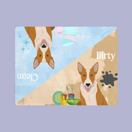 Bull Terrier Dog Clean & Dirty Fridge Magnet Set 3 Pack
