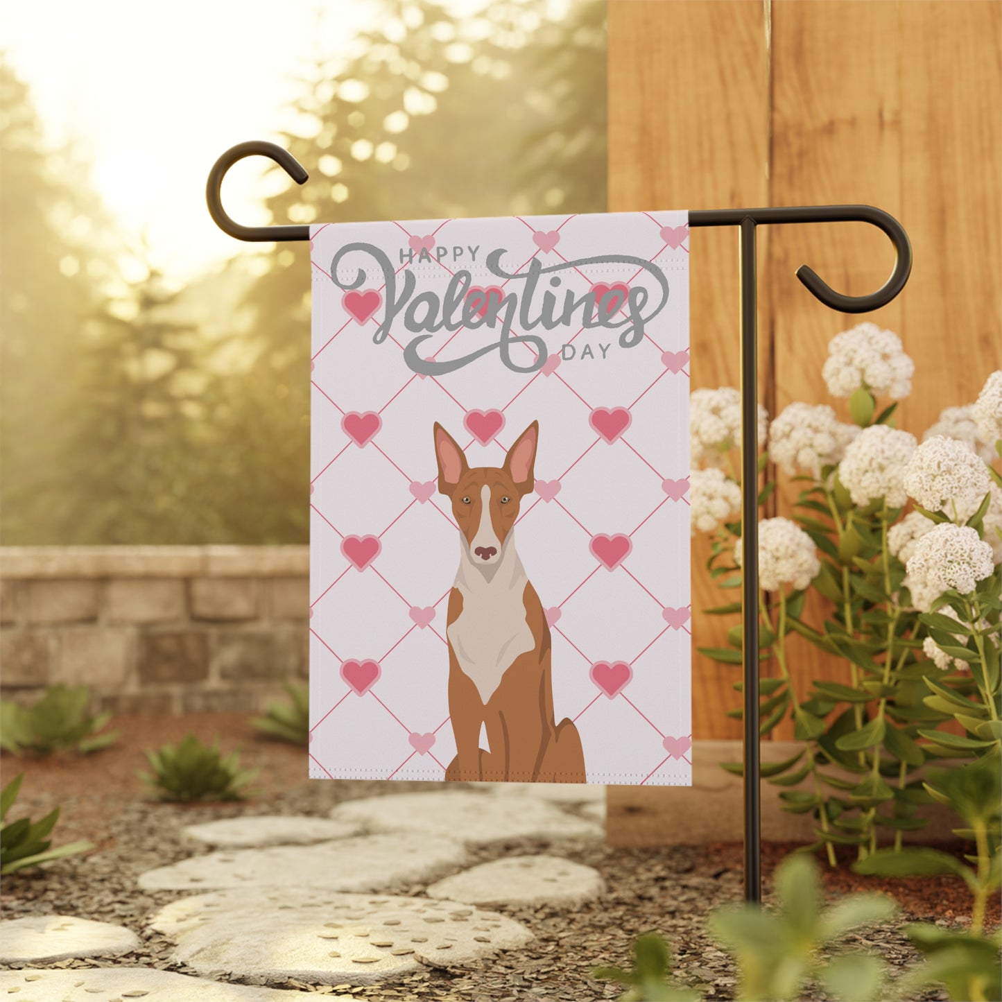 Canary Island Dog Valentines Day Garden Flag