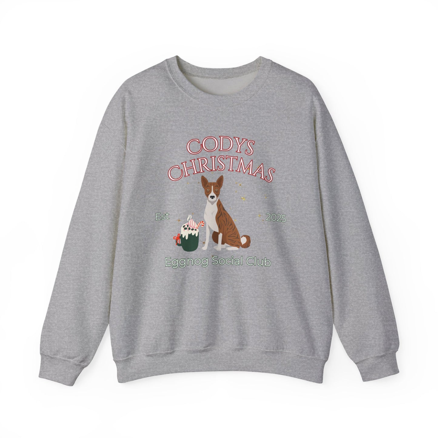 Basenji Dog Dog Christmas Social Club Unisex Heavy Blend Crewneck Sweatshirt Custom Name