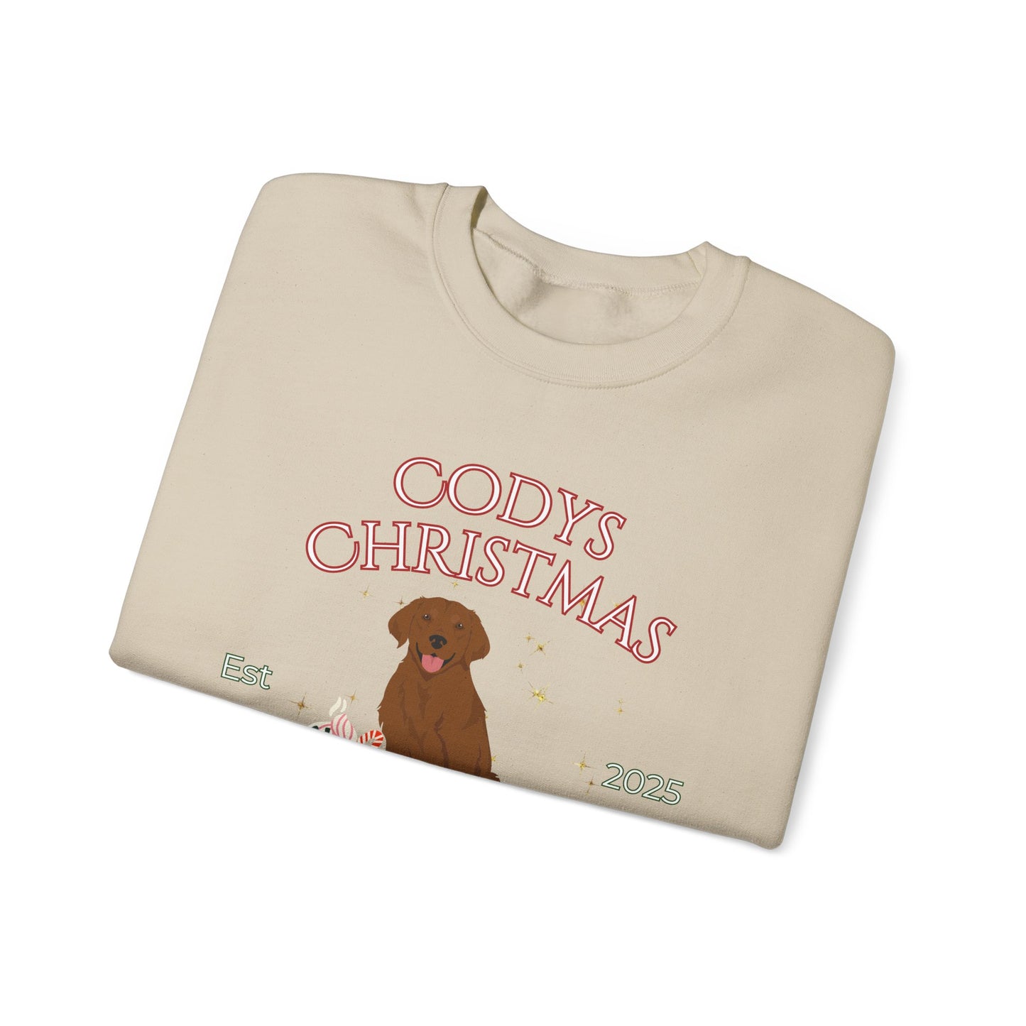 Golden Retriever Dog Christmas Social Club Unisex Heavy Blend Crewneck Sweatshirt Custom Name