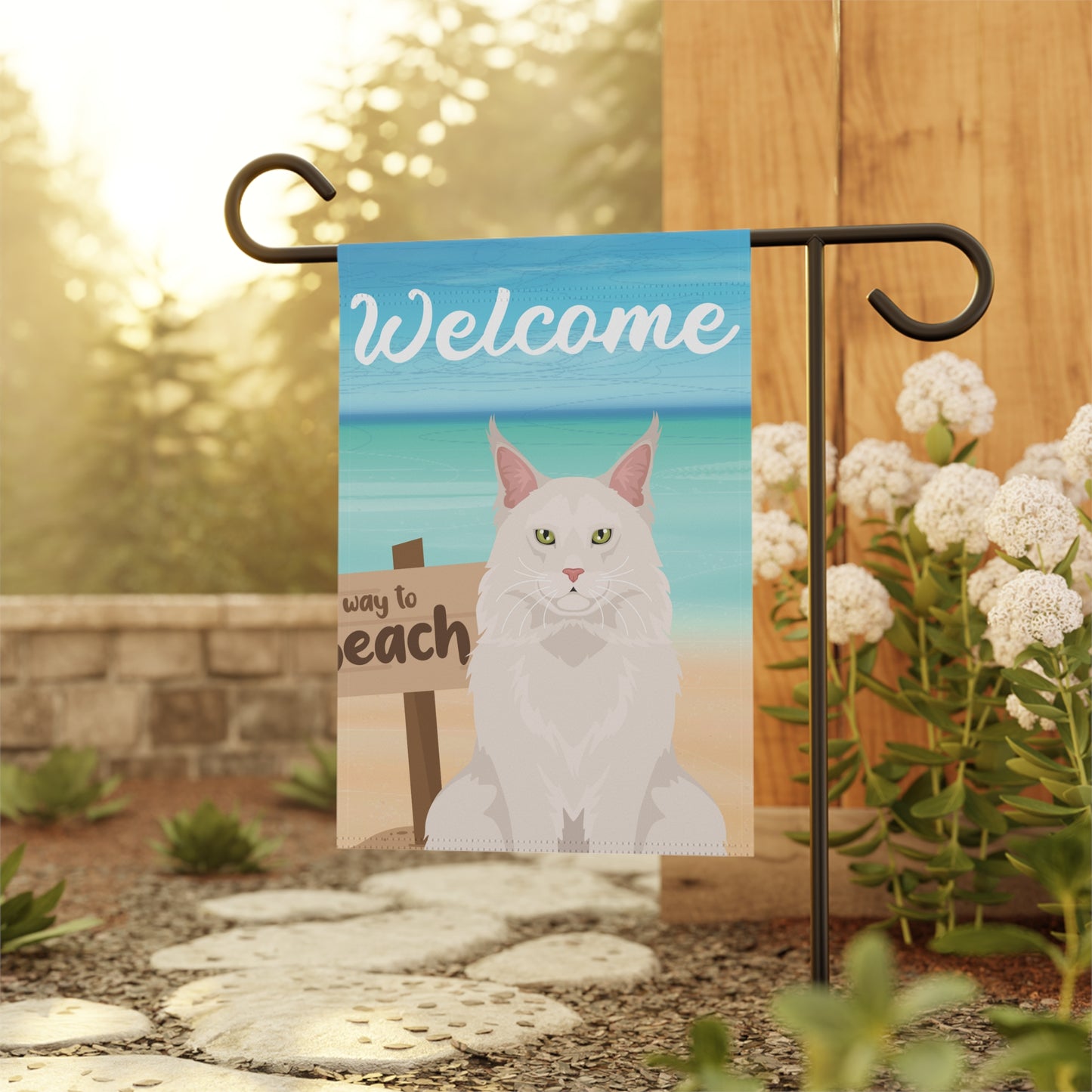 Maine Coon Cat Garden Flag