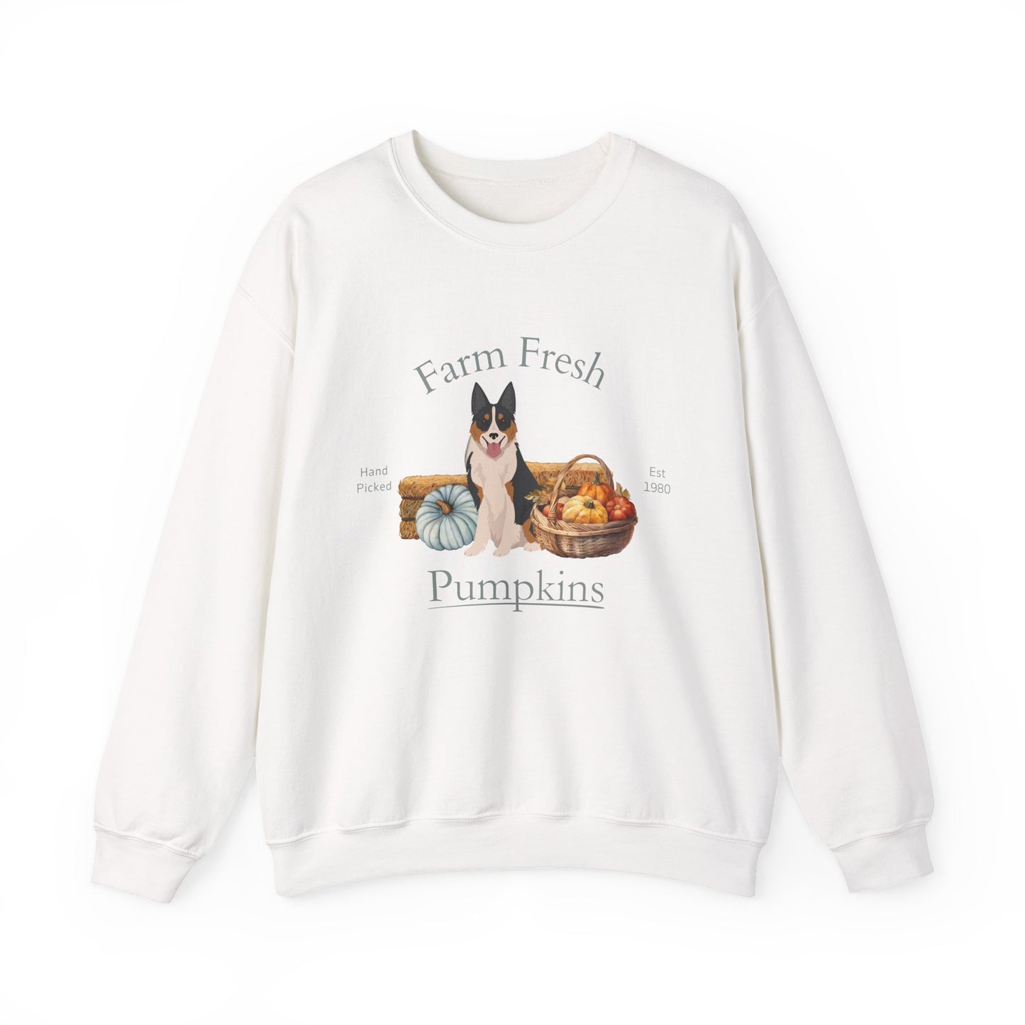 Welsh Sheepdog Dog Fall Farm Fresh Unisex Heavy Blend Crewneck Sweatshirt
