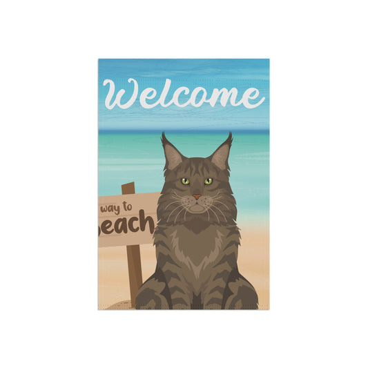 Maine Coon Cat Garden Flag