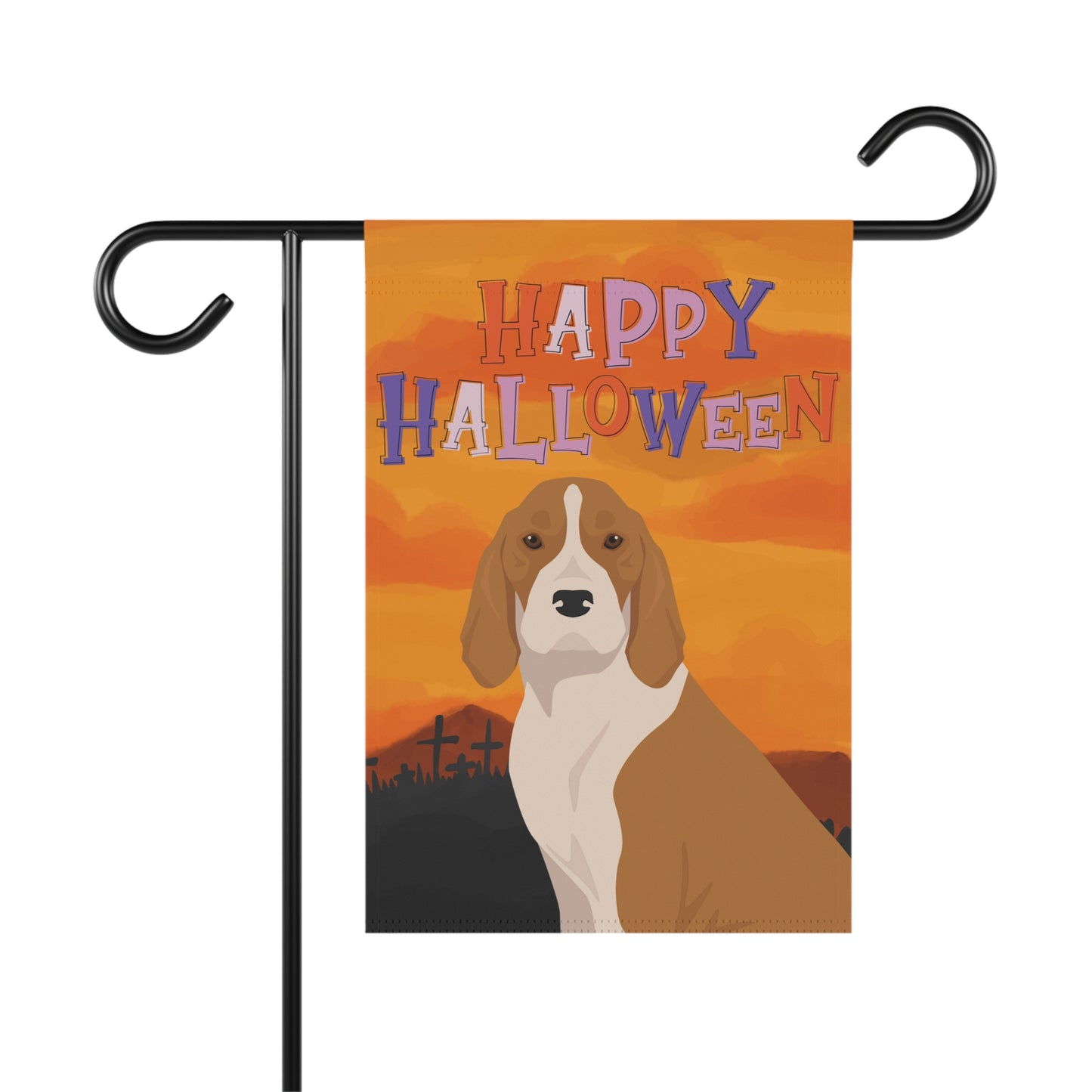 American English Coonhound Dog Halloween Garden Flag