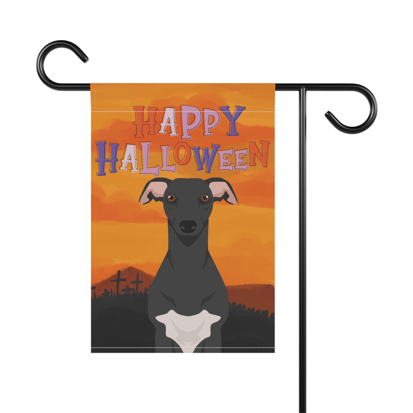 Whippet Dog Halloween Garden Flag