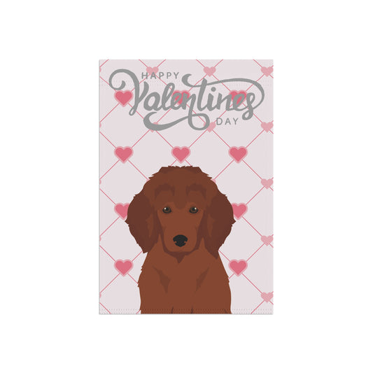 Poodle Dog Valentines Day Garden Flag