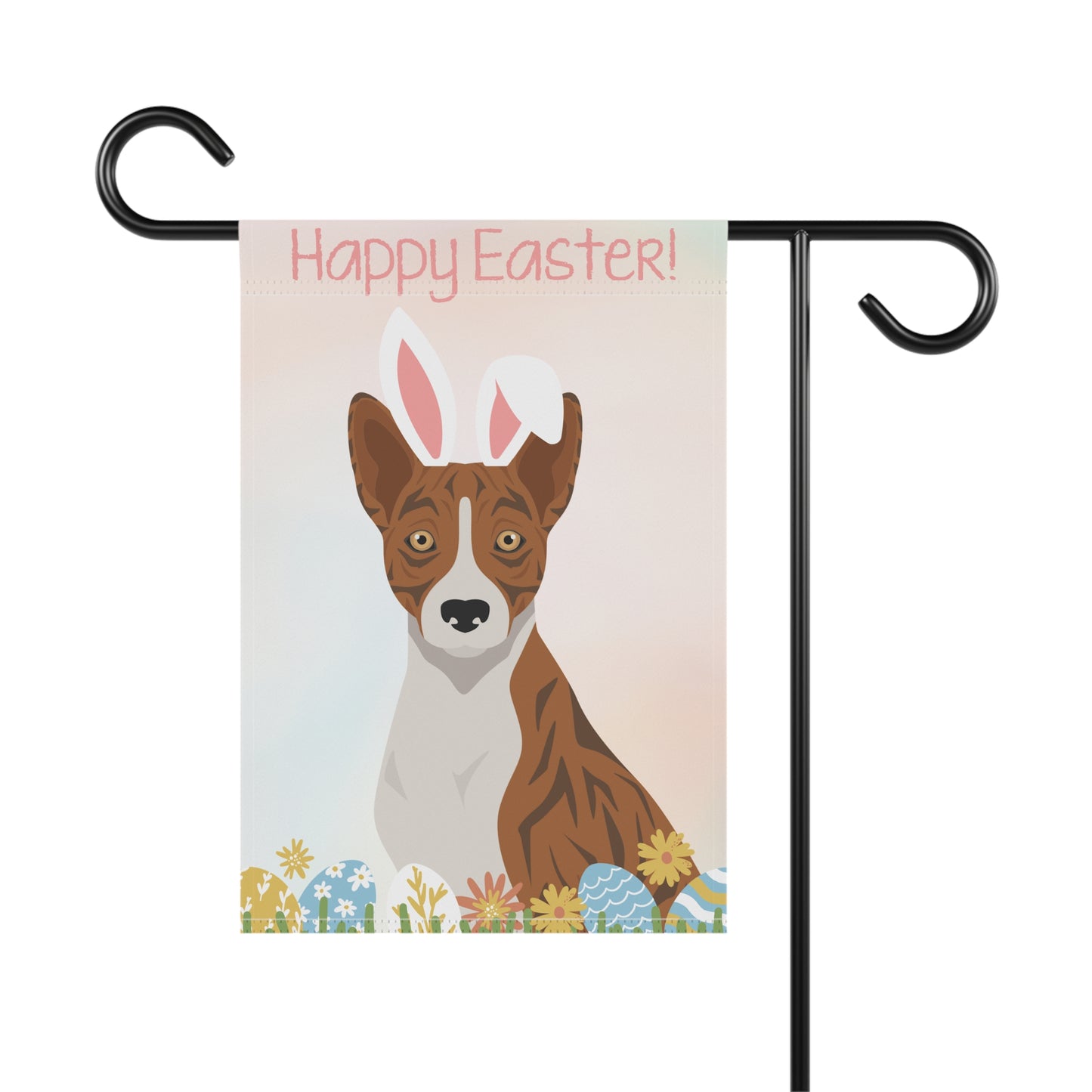 Basenji Dog Happy Easter Garden Flag