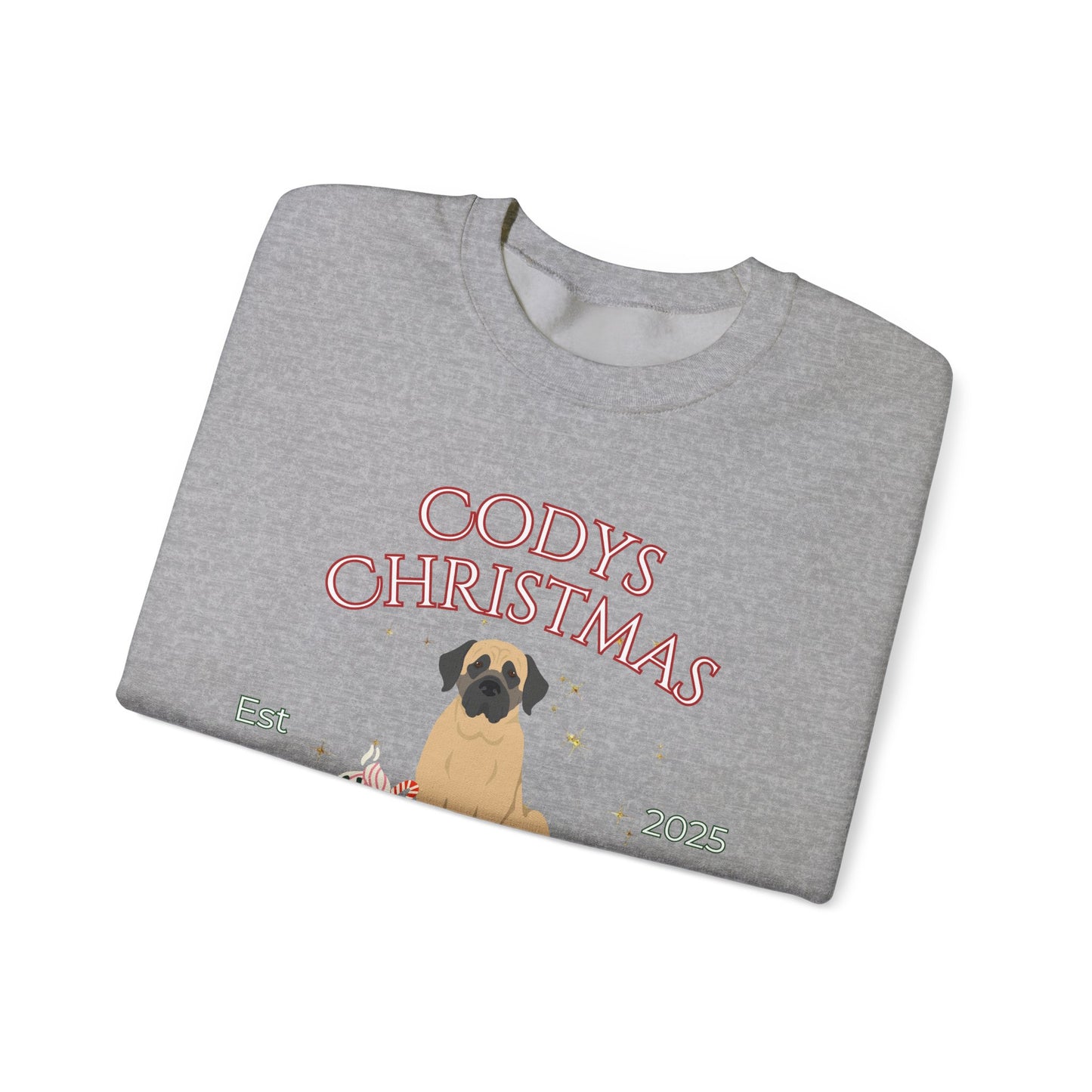 Mastiff Dog Christmas Social Club Unisex Heavy Blend Crewneck Sweatshirt Custom Name