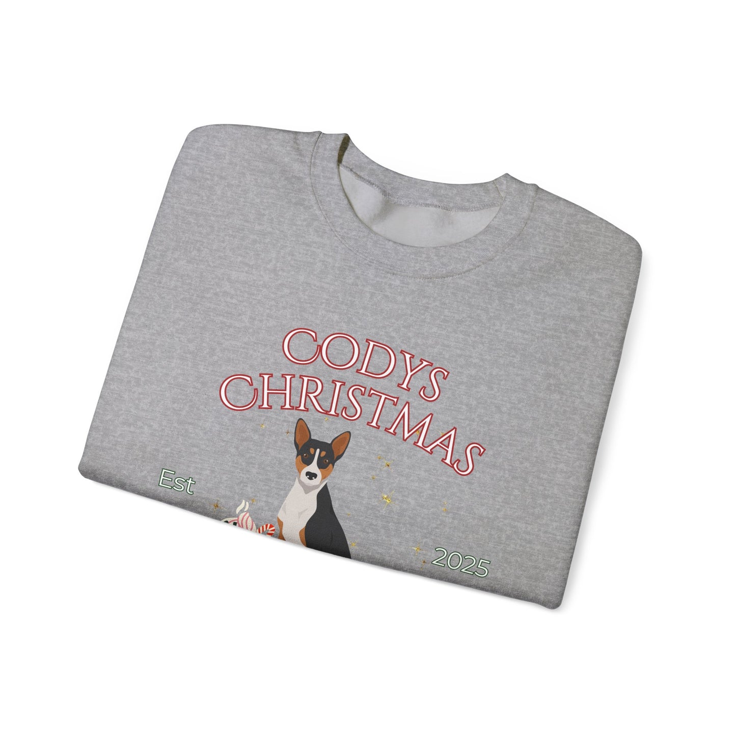 Basenji Dog Christmas Social Club Unisex Heavy Blend Crewneck Sweatshirt Custom Name