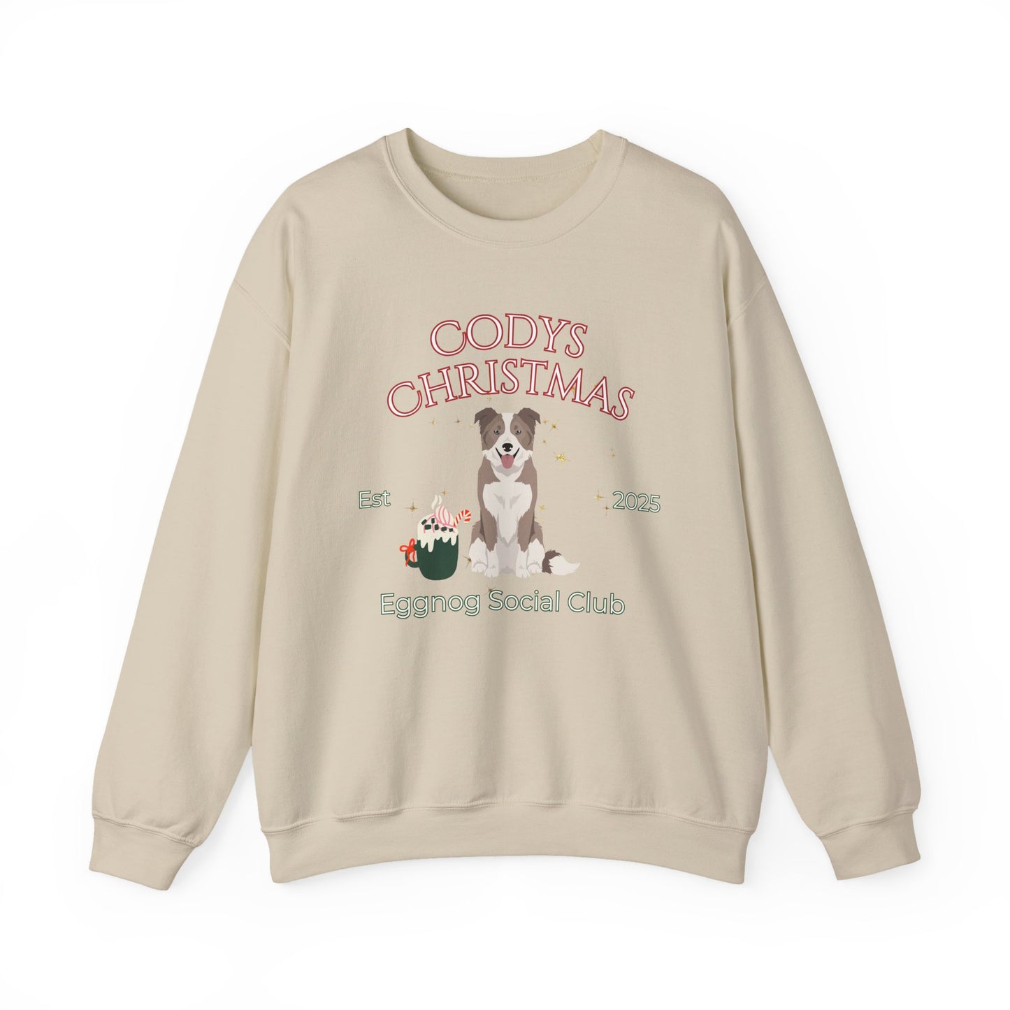 Border Collie Dog Christmas Social Club Unisex Heavy Blend Crewneck Sweatshirt Custom Name