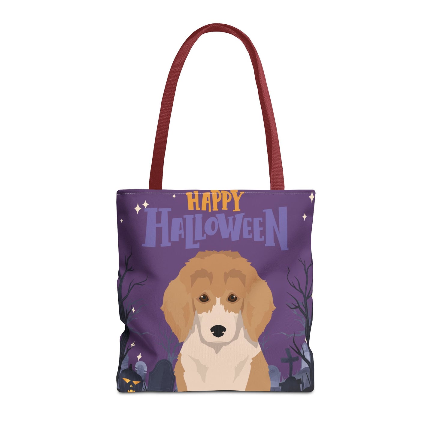 Poodle Dog Happy Halloween Tote Bag 16x16