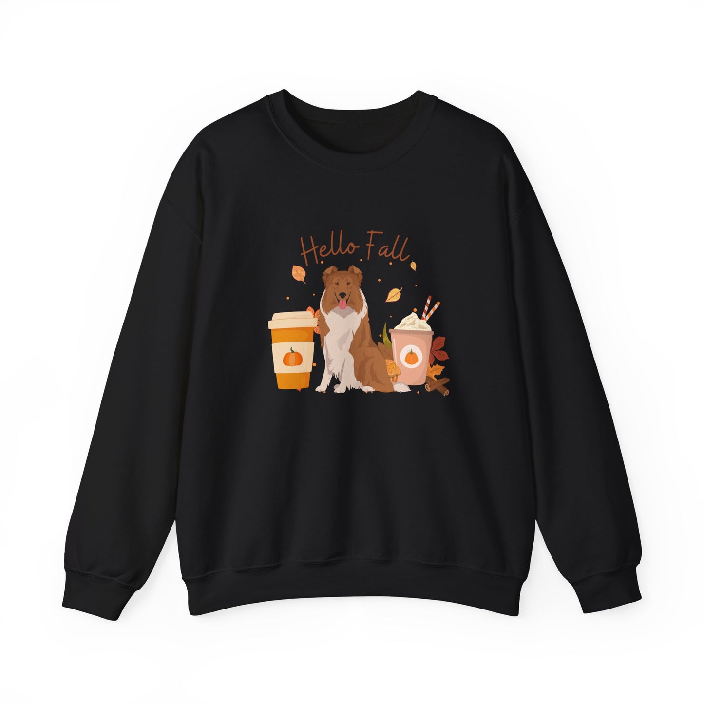 Rough Collie Dog Fall Halloween Unisex Heavy Blend Crewneck Sweatshirt