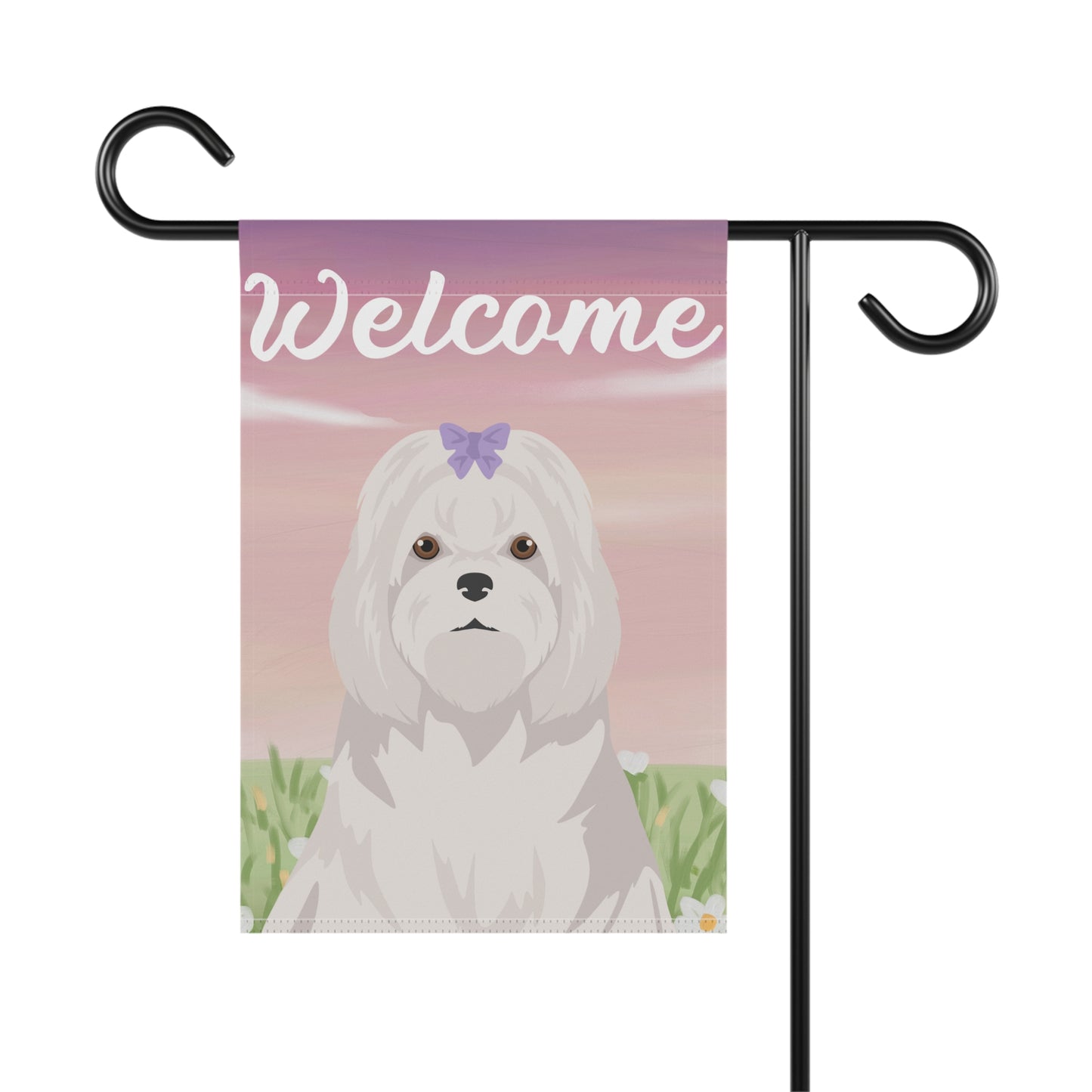 Maltses Dog Welcome Garden Flag