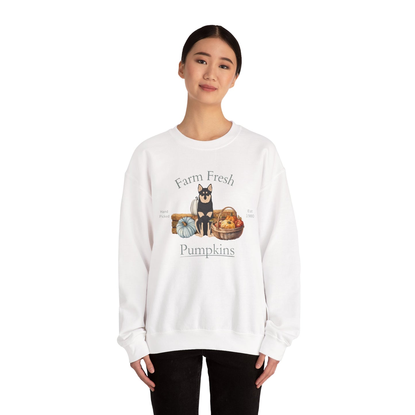 Lapponian Herder Dog Fall Farm Fresh Unisex Heavy Blend Crewneck Sweatshirt