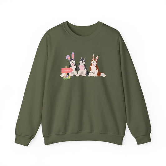 Alaskan Malamute Dog Easter Unisex Heavy Blend Crewneck Sweatshirt, easter, Cute Dog Mom Gift
