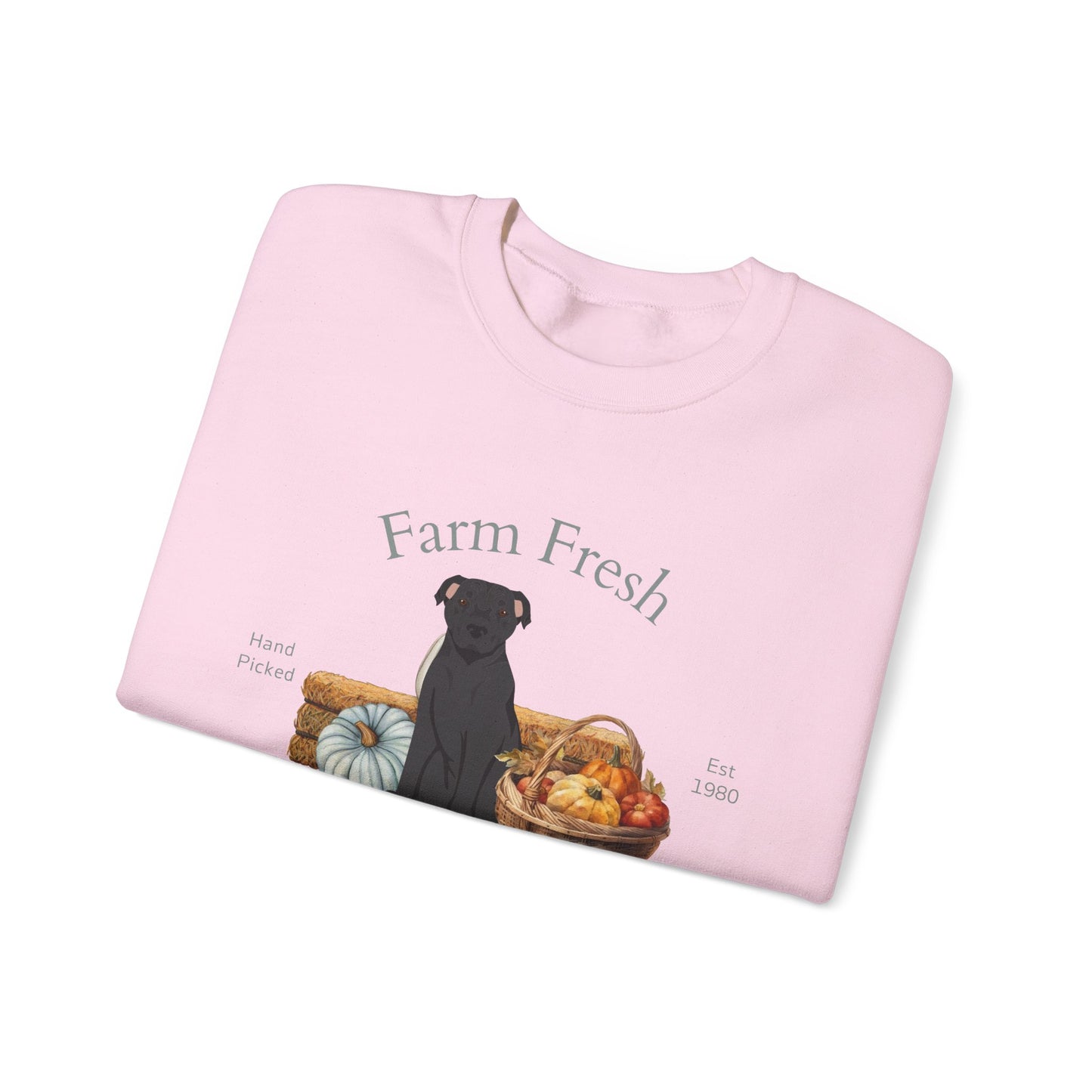 American Staffordshire Terrier Dog Fall Farm Fresh Unisex Heavy Blend Crewneck Sweatshirt