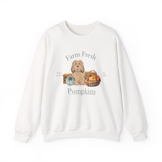 Havanese Dog Fall Farm Fresh Unisex Heavy Blend Crewneck Sweatshirt