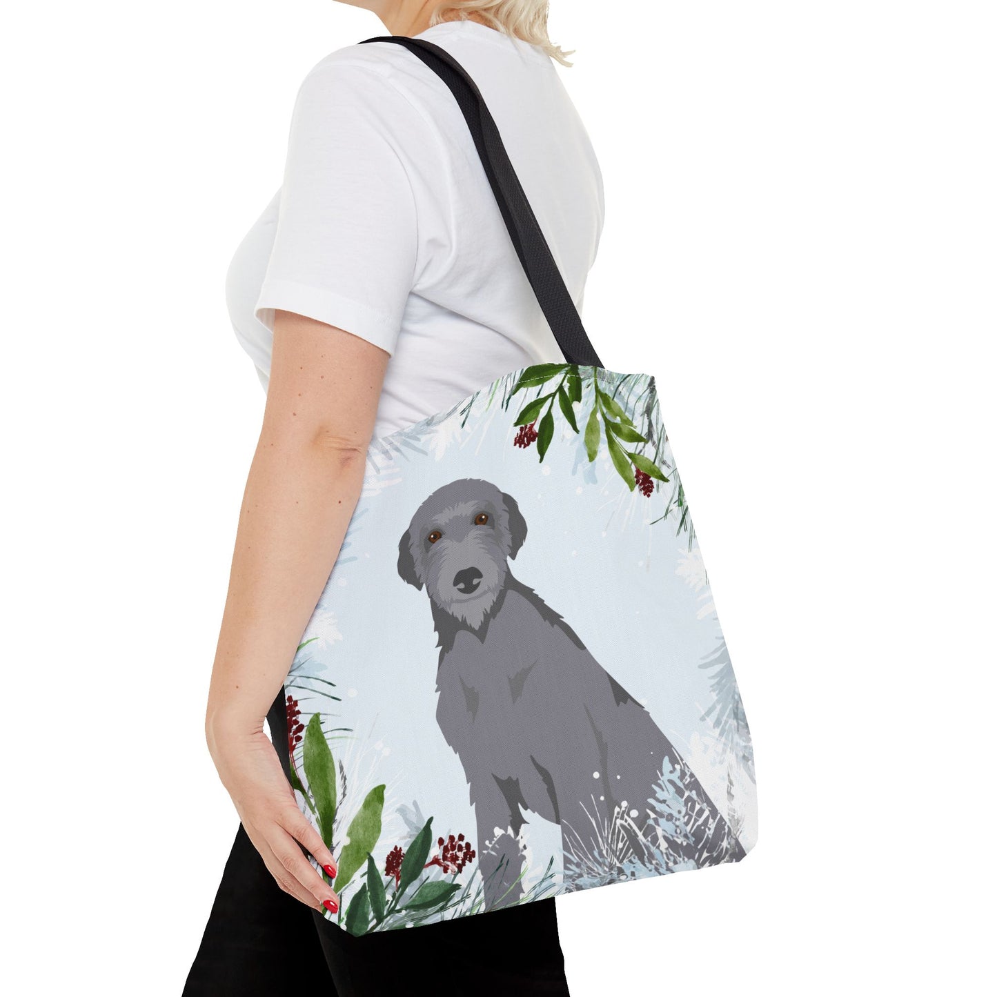 Scottish Deerhound Dog Christmas Holiday Tote Bag 16x16