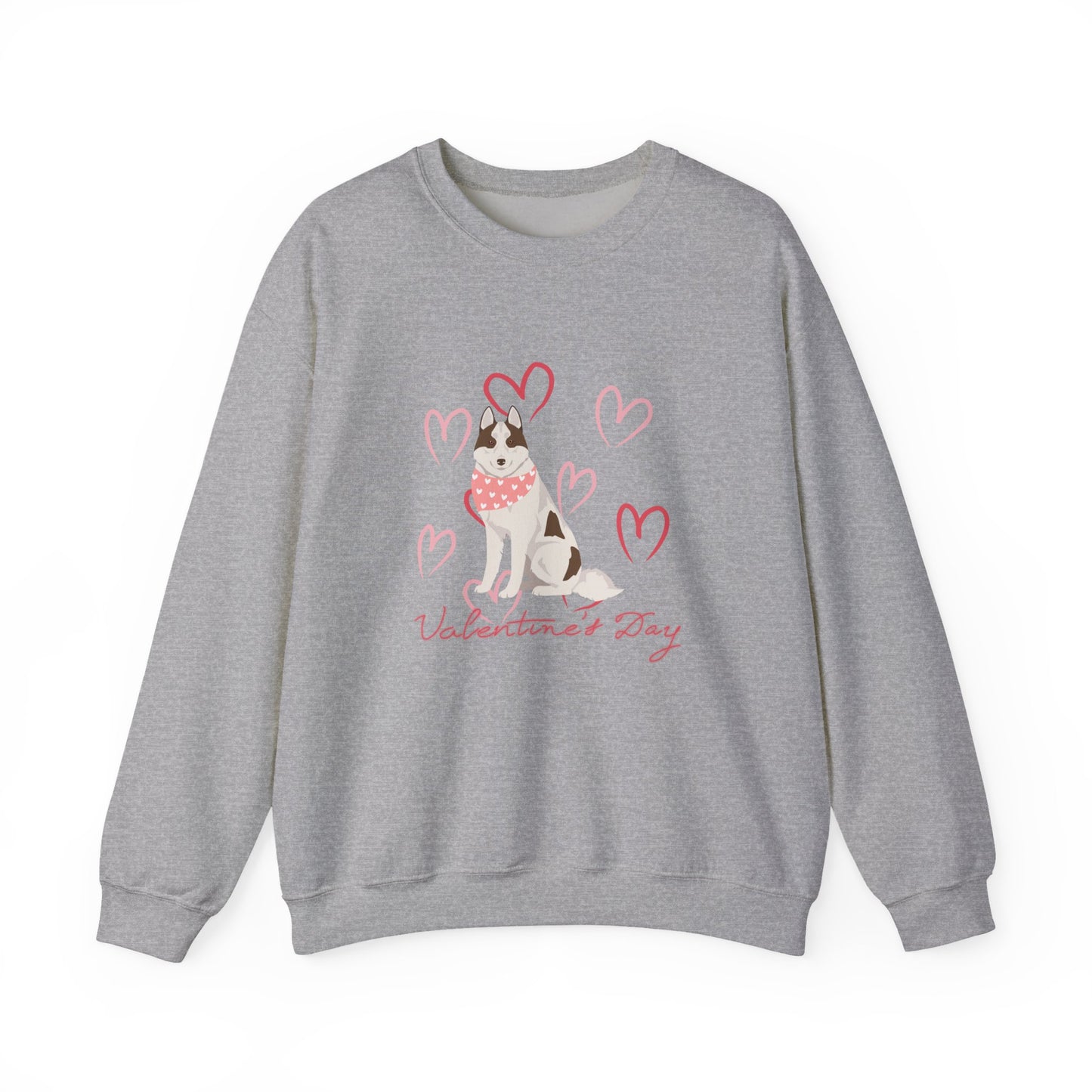 Siberian Husky Dog Valentines Day Unisex Heavy Blend Crewneck Sweatshirt