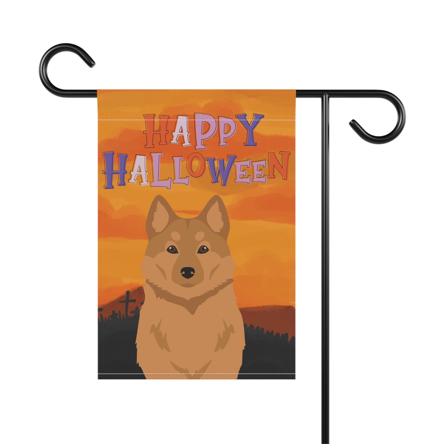 Finnish Spitz Dog Halloween Garden Flag