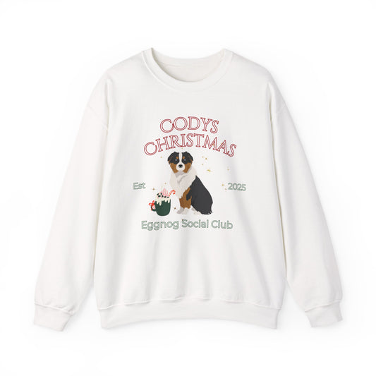 Australian Shepherd Dog Christmas Social Club Unisex Heavy Blend Crewneck Sweatshirt Custom Name